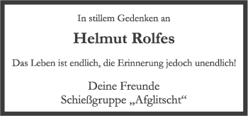 Traueranzeige von Helmut Rolfes von Neue Osnabrücker Zeitung GmbH & Co. KG