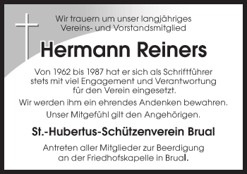 Traueranzeige von Hermann Reiners von Neue Osnabrücker Zeitung GmbH & Co. KG