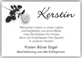 Traueranzeige von Kerstin  von Neue Osnabrücker Zeitung GmbH & Co. KG
