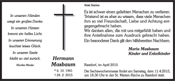 Traueranzeige von Herrmann Masbaum von Neue Osnabrücker Zeitung GmbH & Co. KG