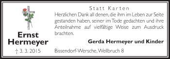 Traueranzeige von Ernst Hermeyer von Neue Osnabrücker Zeitung GmbH & Co. KG