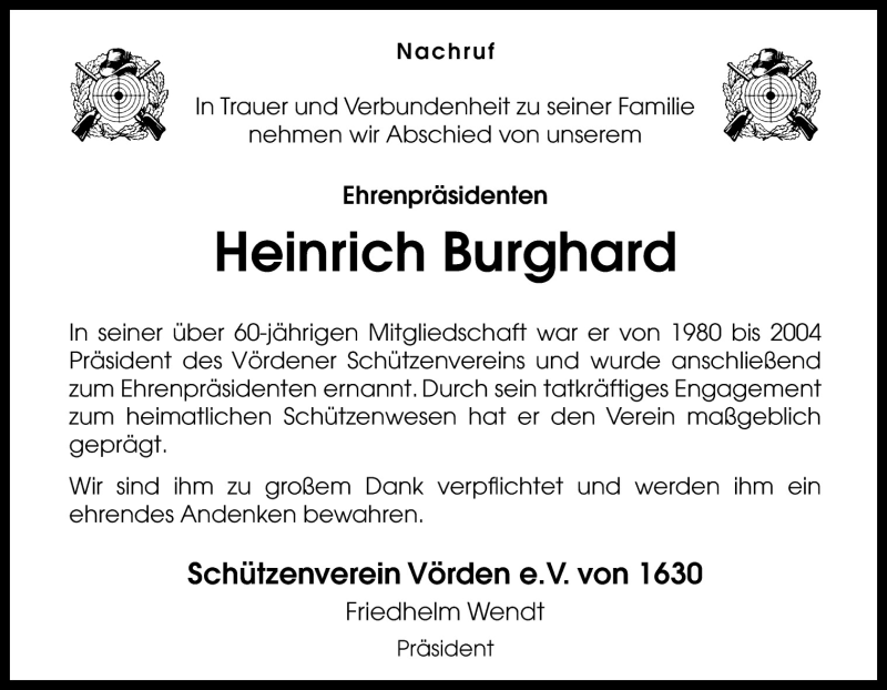  Traueranzeige für Heinrich Burghard vom 15.08.2015 aus Neue Osnabrücker Zeitung GmbH & Co. KG