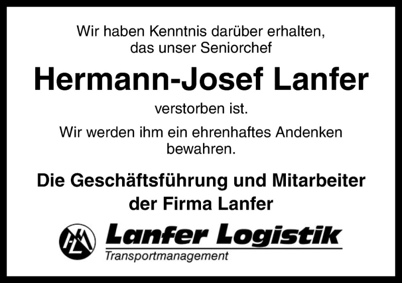  Traueranzeige für Hermann-Josef Lanfer vom 29.09.2015 aus Neue Osnabrücker Zeitung GmbH & Co. KG