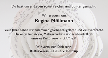 Traueranzeige von Regina Möllmand von Neue Osnabrücker Zeitung GmbH & Co. KG