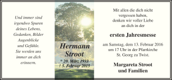 Traueranzeige von Hermann Stroot von Neue Osnabrücker Zeitung GmbH & Co. KG