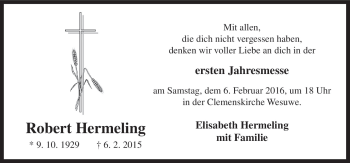 Traueranzeige von Robert Hermeling von Neue Osnabrücker Zeitung GmbH & Co. KG