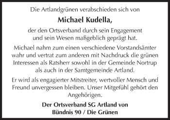 Traueranzeige von Michael Kudella von Neue Osnabrücker Zeitung GmbH & Co. KG