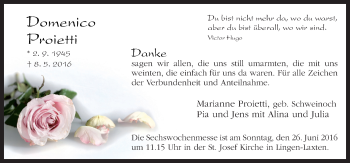 Traueranzeige von Domenico Proietti von Neue Osnabrücker Zeitung GmbH & Co. KG