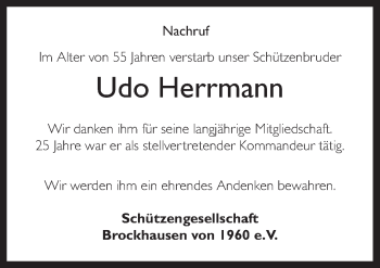 Traueranzeige von Udo Herrmann von Neue Osnabrücker Zeitung GmbH & Co. KG