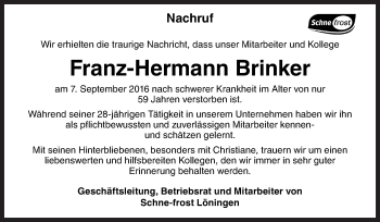 Traueranzeige von Franz-Hermann Brinker von Neue Osnabrücker Zeitung GmbH & Co. KG