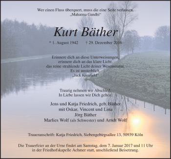 Traueranzeige von Kurt Bäther von Neue Osnabrücker Zeitung GmbH & Co. KG