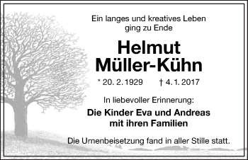 Traueranzeige von Helmut Müller-Kühn von Neue Osnabrücker Zeitung GmbH & Co. KG