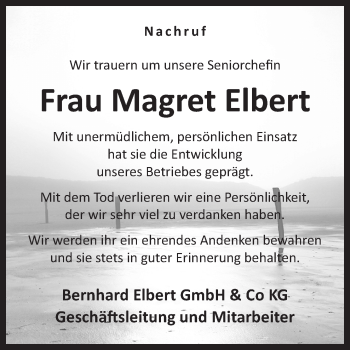 Traueranzeige von Magret Elbert von Neue Osnabrücker Zeitung GmbH & Co. KG