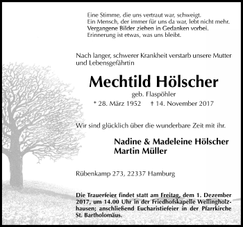 Traueranzeige von Mechtild Hölscher von Neue Osnabrücker Zeitung GmbH & Co. KG