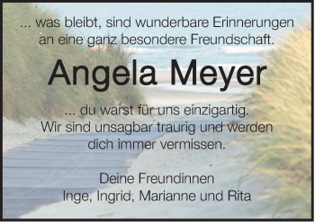 Traueranzeige von Angela Meyer von Neue Osnabrücker Zeitung GmbH & Co. KG