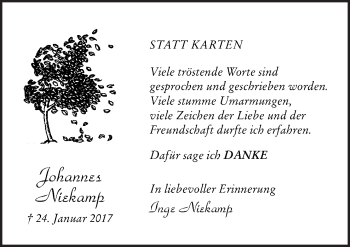 Traueranzeige von Johannes Niekamp von Neue Osnabrücker Zeitung GmbH & Co. KG