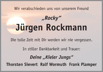 Traueranzeige von Jürgen Rockmann von Neue Osnabrücker Zeitung GmbH & Co. KG