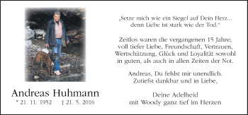 Traueranzeige von Andreas Huhmann von Neue Osnabrücker Zeitung GmbH & Co. KG