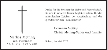 Traueranzeige von Hermann Metting von Neue Osnabrücker Zeitung GmbH & Co. KG