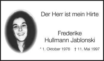 Traueranzeige von Frederike Hullmann Jablonski von Neue Osnabrücker Zeitung GmbH & Co. KG