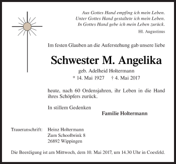 Traueranzeige von Adelheid Holtermann von Neue Osnabrücker Zeitung GmbH & Co. KG