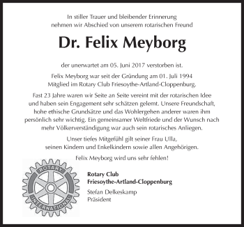 Traueranzeige von Felix Meyborg von Neue Osnabrücker Zeitung GmbH & Co. KG