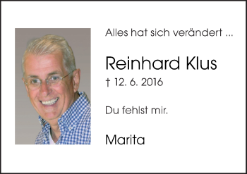Traueranzeige von Reinhard Klus von Neue Osnabrücker Zeitung GmbH & Co. KG