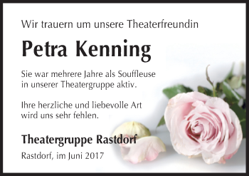 Traueranzeige von Petra Kenning von Neue Osnabrücker Zeitung GmbH & Co. KG