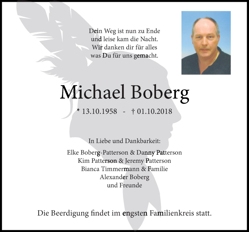  Traueranzeige für Michael Boberg vom 09.10.2018 aus Neue Osnabrücker Zeitung GmbH & Co. KG