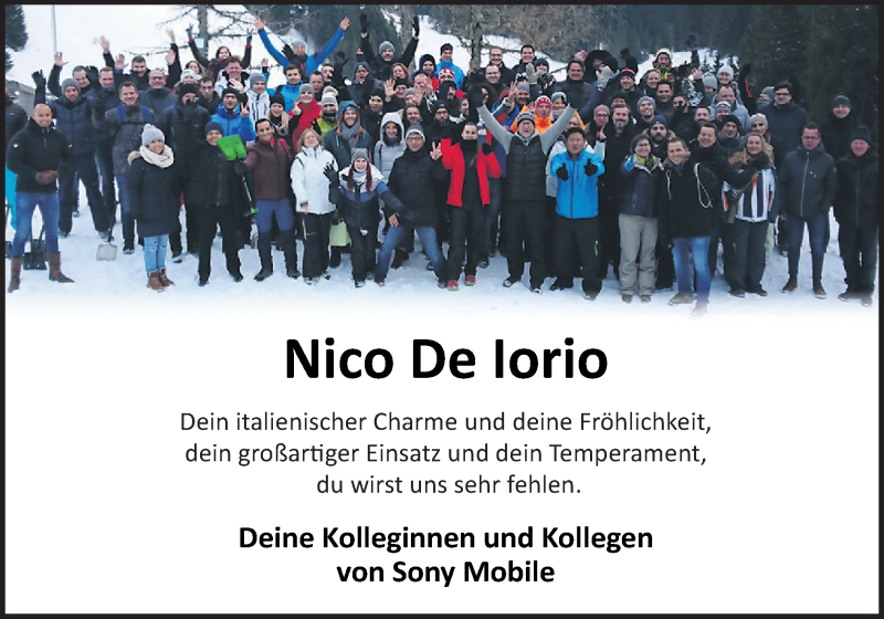  Traueranzeige für Nico De Iorio vom 14.11.2018 aus Neue Osnabrücker Zeitung GmbH & Co. KG