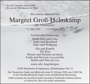Traueranzeige von Margret Groß-Helmkamp von Neue Osnabrücker Zeitung GmbH & Co. KG