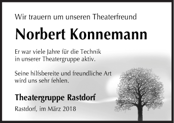 Traueranzeige von Norbert Konnemann von Neue Osnabrücker Zeitung GmbH & Co. KG