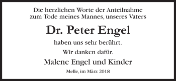 Traueranzeige von Peter Engel von Neue Osnabrücker Zeitung GmbH & Co. KG