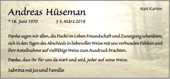 Traueranzeige von Andreas Hüsemann von Neue Osnabrücker Zeitung GmbH & Co. KG