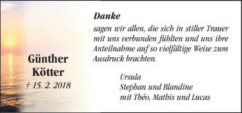 Traueranzeige von Günther Kotte von Neue Osnabrücker Zeitung GmbH & Co. KG
