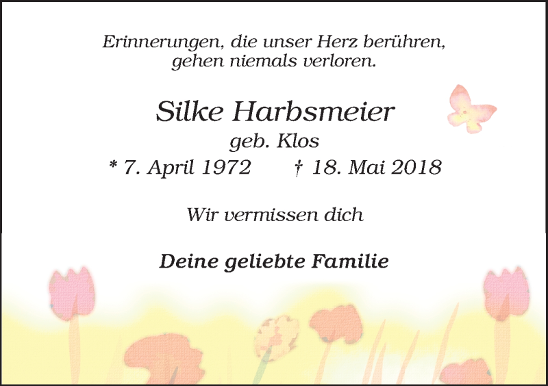  Traueranzeige für Silke Harbsmeier vom 30.05.2018 aus Neue Osnabrücker Zeitung GmbH & Co. KG