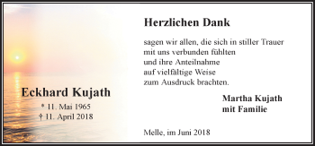 Traueranzeige von Eckhard Kujath von Neue Osnabrücker Zeitung GmbH & Co. KG