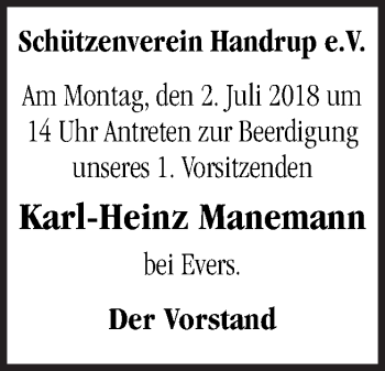 Traueranzeige von Karl-Heinz Manemann von Neue Osnabrücker Zeitung GmbH & Co. KG