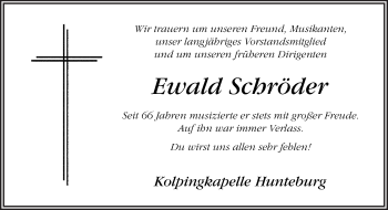 Traueranzeige von Ewald Schröder von Neue Osnabrücker Zeitung GmbH & Co. KG
