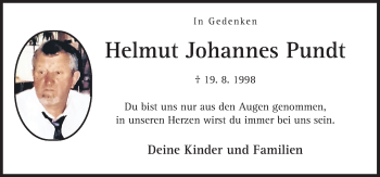 Traueranzeige von Helmut Johannes Pundt von Neue Osnabrücker Zeitung GmbH & Co. KG