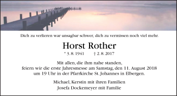 Traueranzeige von Horst Rother von Neue Osnabrücker Zeitung GmbH & Co. KG