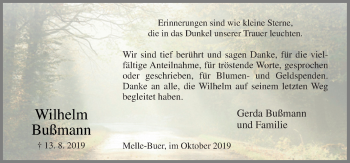 Traueranzeige von Wilhelm Bußmann von Neue Osnabrücker Zeitung GmbH & Co. KG