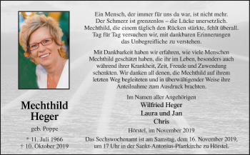 Traueranzeige von Mechthild Heger von Neue Osnabrücker Zeitung GmbH & Co. KG