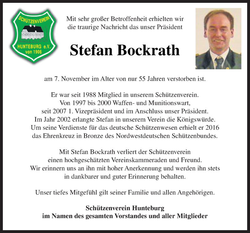  Traueranzeige für Stefan Bockrath vom 11.11.2019 aus Neue Osnabrücker Zeitung GmbH & Co. KG