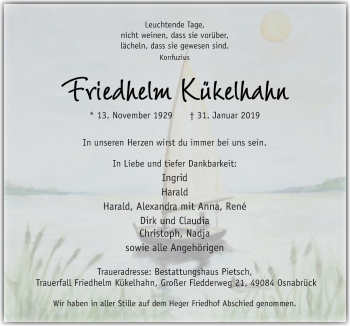 Traueranzeige von Friedhelm Kükelhahn von Neue Osnabrücker Zeitung GmbH & Co. KG