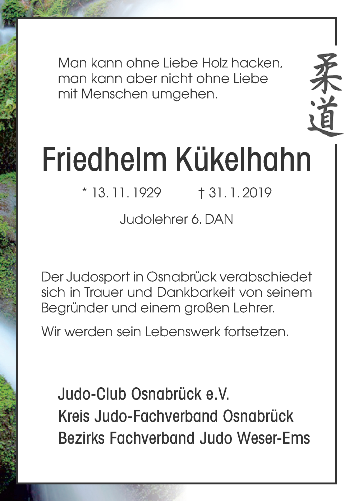  Traueranzeige für Friedhelm Kükelhahn vom 13.02.2019 aus Neue Osnabrücker Zeitung GmbH & Co. KG
