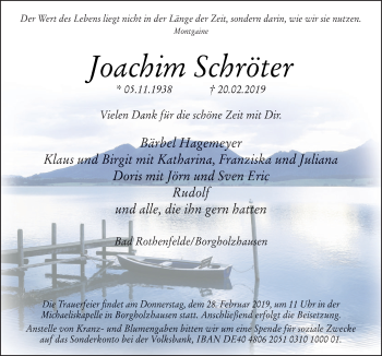 Traueranzeige von Joachim Schröter von Neue Osnabrücker Zeitung GmbH & Co. KG