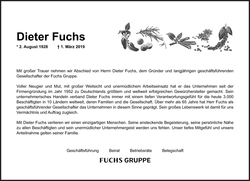  Traueranzeige für Dieter Fuchs vom 05.03.2019 aus Neue Osnabrücker Zeitung GmbH & Co. KG