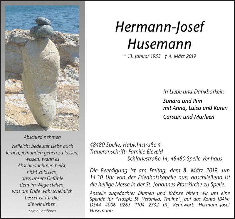  Traueranzeige für Hermann-Josef Husemann vom 06.03.2019 aus Neue Osnabrücker Zeitung GmbH & Co. KG