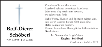 Traueranzeige von Rolf-Dieter Schöberl von Neue Osnabrücker Zeitung GmbH & Co. KG